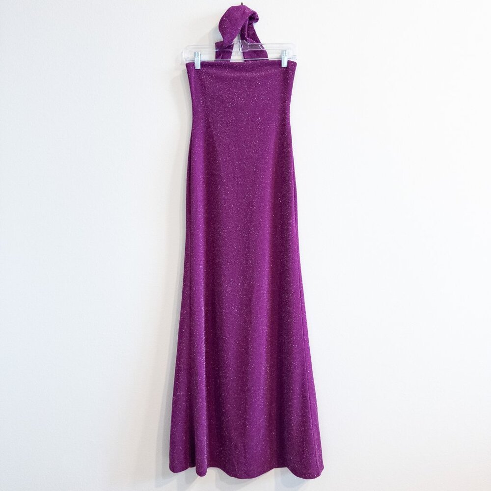 Delfi Collective Mica Maxi Halter Dress in Purple, Size Medium - Picture 5 of 12